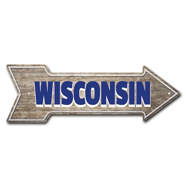 Wisconsin Arrow Sign Funny Home Decor 36in Wide